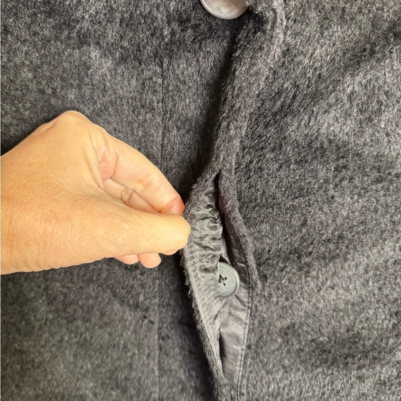 NWT Jones New York Shawl Collar Long Wool Coat Trench Black gorpcore clean girl - Picture 5 of 8